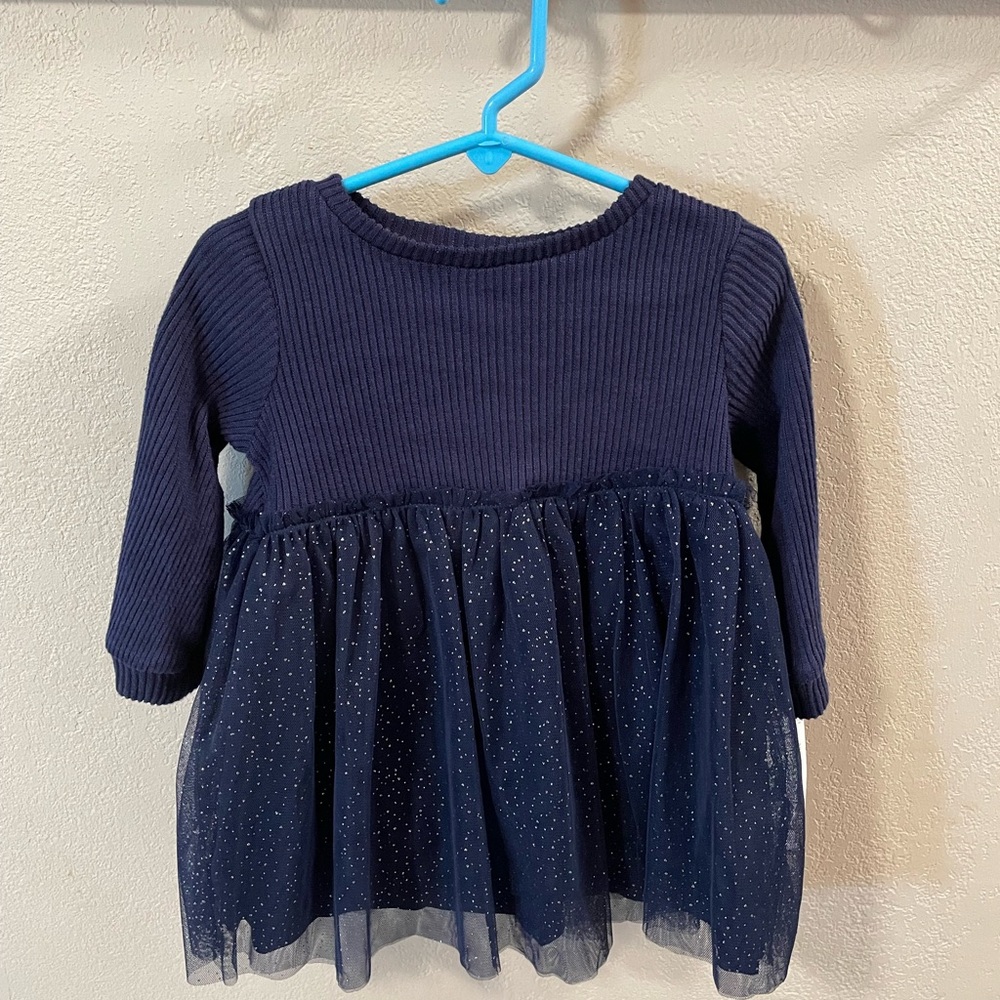 NWT Carter’s Navy Blue Infant/Toddler Dress with Sparkle Skirt